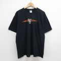 00s 半袖Tシャツ WMMS ファイヤーパターン ブラック XL | 古着