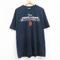 XL★古着 リー Lee 半袖 ビンテージ Tシャツ メンズ 00年代 00s MLB デトロイトタイガース コットン クルーネック 紺 ネイビー メジャーリーグ ベースボール 野球 24may11 中古