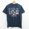 00s 半袖Tシャツ 星条旗 ネイビー XL | 古着