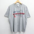 XL★古着 半袖 ビンテージ Tシャツ メンズ 00年代 00s MLB ボストンレッドソックス ワールドシリーズ 大きいサイズ クルーネック グレー 霜降り メジャーリーグ ベースボール 野球 24may13 中古