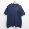 00s 半袖Tシャツ 刺繍 ネイビー XL | 古着