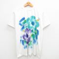 90s 半袖Tシャツ ハイビスカスハンドペイント ホワイト L | 古着