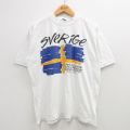 XL★古着 半袖 ビンテージ Tシャツ メンズ 90年代 90s スウェーデン コットン クルーネック 白 ホワイト 【spe】 24may18 中古