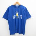 00s 半袖Tシャツ BELEVE ブルー L | 古着