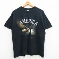 00s 半袖Tシャツ ワシ自由の女神 ブラック XL | 古着