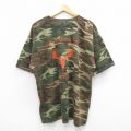 00s 半袖Tシャツ ロングホーン グリーン迷彩 XL | 古着