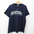 XL★古着 半袖 ビンテージ Tシャツ メンズ 90年代 90s ボーイング BOEING コットン クルーネック USA製 紺 ネイビー 【spe】 24may31 中古