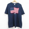00s 半袖Tシャツ 星条旗 ネイビー XL | 古着