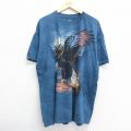 00s 半袖Tシャツ ワシ ネイビータイダイ XL | 古着