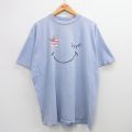 XL★古着 半袖 ビンテージ Tシャツ メンズ 90年代 90s 星条旗 MAZE 大きいサイズ コットン クルーネック 薄紫 パープル 【spe】 24jun19 中古
