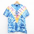 00s 半袖Tシャツ バージニアビーチカジキ刺繍 ブルータイダイ L | 古着