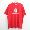 00s 半袖Tシャツ オハイオステイトバックアイズ レッド XL | 古着