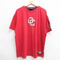 XL★古着 ナイキ NIKE 半袖 ビンテージ Tシャツ メンズ 00年代 00s ワンポイントロゴ MLB ワシントンナショナルズ 刺繍 大きいサイズ コットン クルーネック 赤 レッド メジャーリーグ ベースボール 野球 24jun22 中古