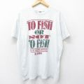 フルーツオブザルーム 90s 半袖Tシャツ FISH アラスカ グレー XL | 古着