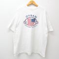 XL★古着 アディダス adidas 半袖 ビンテージ Tシャツ メンズ 00年代 00s 星条旗 サッカー 大きいサイズ コットン クルーネック 白 ホワイト 24jun24 中古