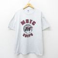 XL★古着 ラッセル 半袖 ビンテージ Tシャツ メンズ 00年代 00s MSTC 大きいサイズ クルーネック USA製 薄グレー 霜降り 24jun24 中古