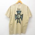 XL★古着 半袖 ビンテージ Tシャツ メンズ 90年代 90s F Brand 大きいサイズ コットン クルーネック USA製 ベージュ カーキ 【spe】 24jun27 中古