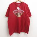 XL★古着 ナイキ NIKE 半袖 ビンテージ Tシャツ メンズ 00年代 00s オクラホマスーナーズ フットボール 大きいサイズ コットン クルーネック エンジ系 24jun28 中古