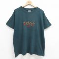 グリーン刺繍カンガルーTシャツ 90s 半袖 XL | 古着