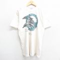 90s 半袖Tシャツ イルカ 生成り L | 古着