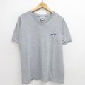 L★古着 リーボック REEBOK 半袖 ビンテージ Tシャツ メンズ 00年代 00s ワンポイントロゴ Vネック グレー 霜降り 24jul12 中古