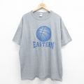 XL★古着 ラッセル 半袖 ビンテージ Tシャツ メンズ 90年代 90s バスケットボール 大きいサイズ クルーネック グレー 霜降り 24jul18 中古