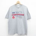 XL★古着 半袖 ビンテージ Tシャツ メンズ 00年代 00s MLB ボストンレッドソックス ワールドシリーズ クルーネック グレー 霜降り メジャーリーグ ベースボール 野球 24jul18 中古