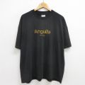 XL★古着 ヘインズ Hanes 半袖 ビンテージ Tシャツ メンズ 90年代 90s アングィラ 刺繍 大きいサイズ クルーネック USA製 黒 ブラック 24jul22 中古