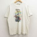 【50%OFF】XL★古着 半袖 ビンテージ Tシャツ メンズ 90年代 90s ダルースパック 船 シカ コットン クルーネック USA製 生成り 24aug07 中古