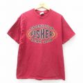 ヘインズ 00s 半袖Tシャツ FISHER バーガンディ L | 古着