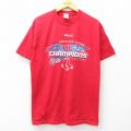 L★古着 半袖 ビンテージ Tシャツ メンズ 00年代 00s MLB ボストンレッドソックス ワールドシリーズ コットン クルーネック 赤 レッド メジャーリーグ ベースボール 野球 25mar29 中古