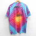フルーツオブザルーム 90s 半袖Tシャツ 花タイダイ ライトブルー L | 古着