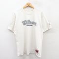 XL★古着 ウィルソン 半袖 ビンテージ Tシャツ メンズ 00年代 00s ビッグロゴ クルーネック 白 ホワイト 25apr15 中古