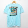 L★古着 半袖 ビンテージ Tシャツ メンズ 90年代 90s BONAIRE ダイビング クルーネック 水色 25apr15 中古