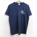 ラッセル 90s 半袖Tシャツ 鳥 ネイビー M | 古着