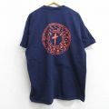 90s 半袖Tシャツ 花太陽雪柄 ネイビー XL | 古着