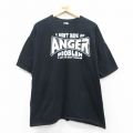 00s 半袖Tシャツ ANGER ブラック XL | 古着