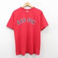 L★古着 半袖 ビンテージ Tシャツ メンズ 00年代 00s MLB ボストンレッドソックス ジェイソンバリテック 33 コットン クルーネック 赤 レッド メジャーリーグ ベースボール 野球 25apr30 中古