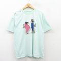 90s 半袖Tシャツ カウボーイハンドペイント ライトブルー XL | 古着