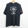 XL★古着 半袖 ビンテージ Tシャツ メンズ 00年代 00s スカル モンスターガレッジ 大きいサイズ コットン クルーネック 黒 ブラック 25may01 中古