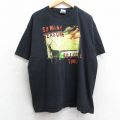 00s 半袖Tシャツ シカ鳥地図 ブラック XL | 古着