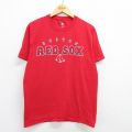 L★古着 半袖 ビンテージ Tシャツ メンズ 00年代 00s MLB ボストンレッドソックス コットン クルーネック 赤 レッド メジャーリーグ ベースボール 野球 25may07 中古