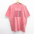 90s 半袖Tシャツ 月太陽 レッド XL | 古着
