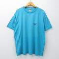 【50%OFF】XL★古着 フルーツオブザルーム 半袖 ビンテージ Tシャツ メンズ 00年代 00s ゲス 大きいサイズ クルーネック 青緑 25may07 中古