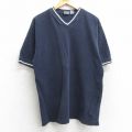 00s 半袖Tシャツ Vネック ネイビー L | 古着