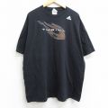 XL★古着 アディダス adidas 半袖 ビンテージ Tシャツ メンズ 90年代 90s NFL スリル レジーブッシュ 25 大きいサイズ コットン クルーネック 黒 ブラック アメフト スーパーボウル 25may13 中古