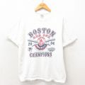 L★古着 ジャージーズ 半袖 ビンテージ Tシャツ メンズ 00年代 00s MLB ボストンレッドソックス コットン クルーネック 白 ホワイト メジャーリーグ ベースボール 野球 25may13 中古