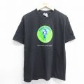 ヘインズ 00s 半袖Tシャツ Planet Project 3com ブラック L | 古着