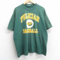 ヘインズ 00s 半袖Tシャツ フェリシアン ベースボール グリーン XL | 古着