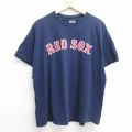 XL★古着 半袖 ビンテージ Tシャツ メンズ 00年代 00s MLB ボストンレッドソックス ジャコビーエルズベリー 46 コットン クルーネック 紺 ネイビー メジャーリーグ ベースボール 野球 25may16 中古